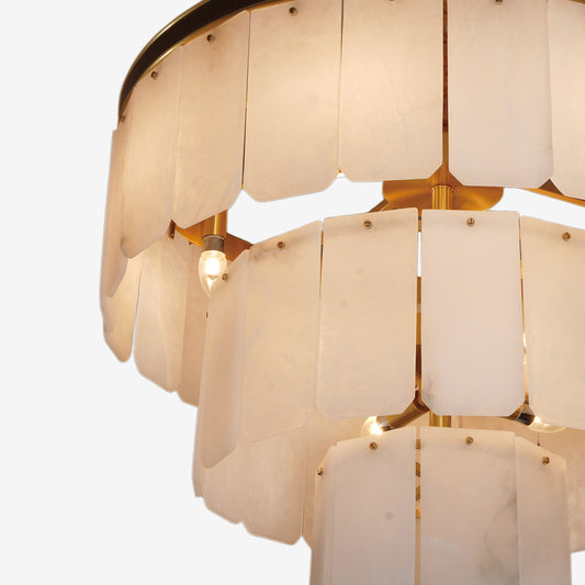 Elegant Tiered Alabaster Chandelier