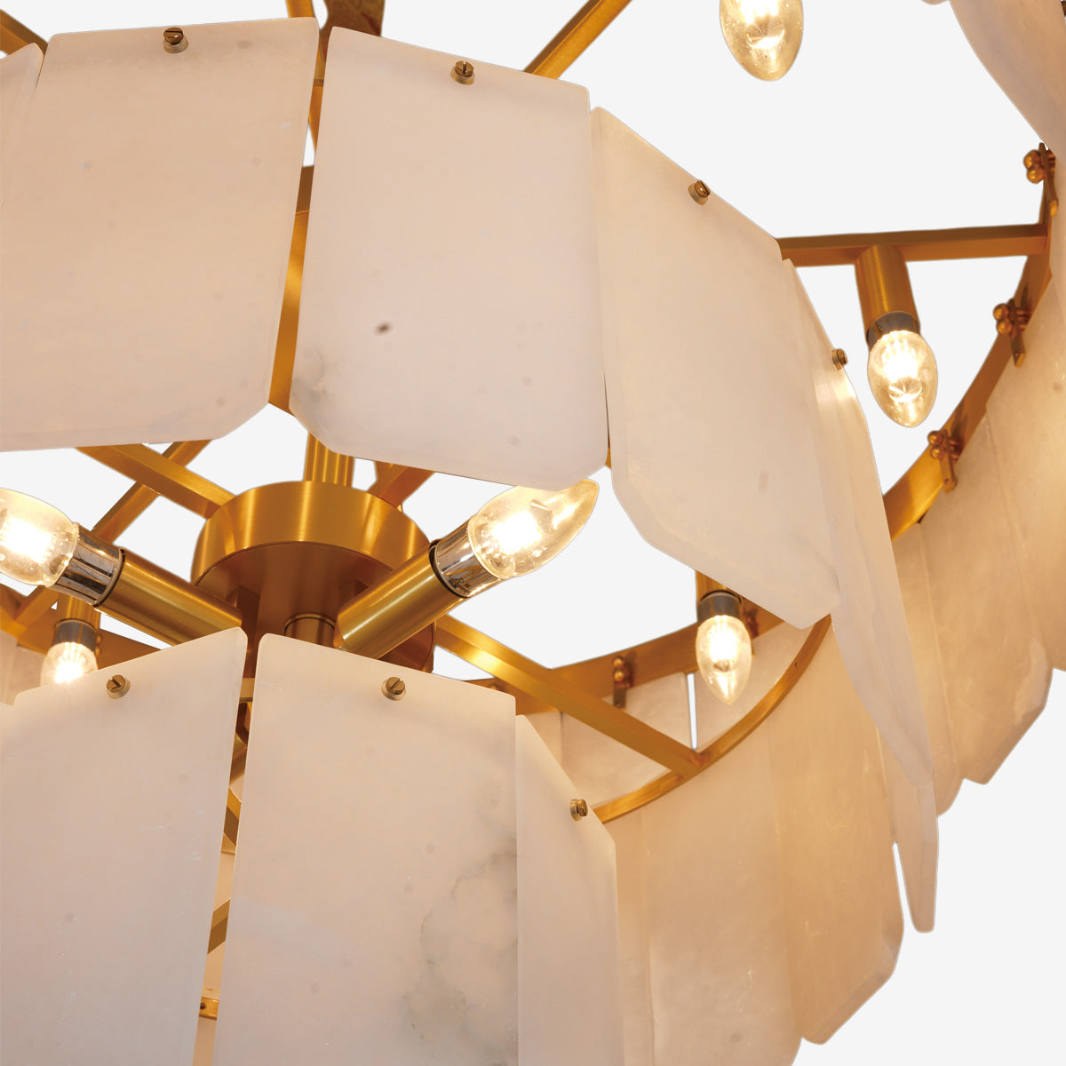 Elegant Tiered Alabaster Chandelier