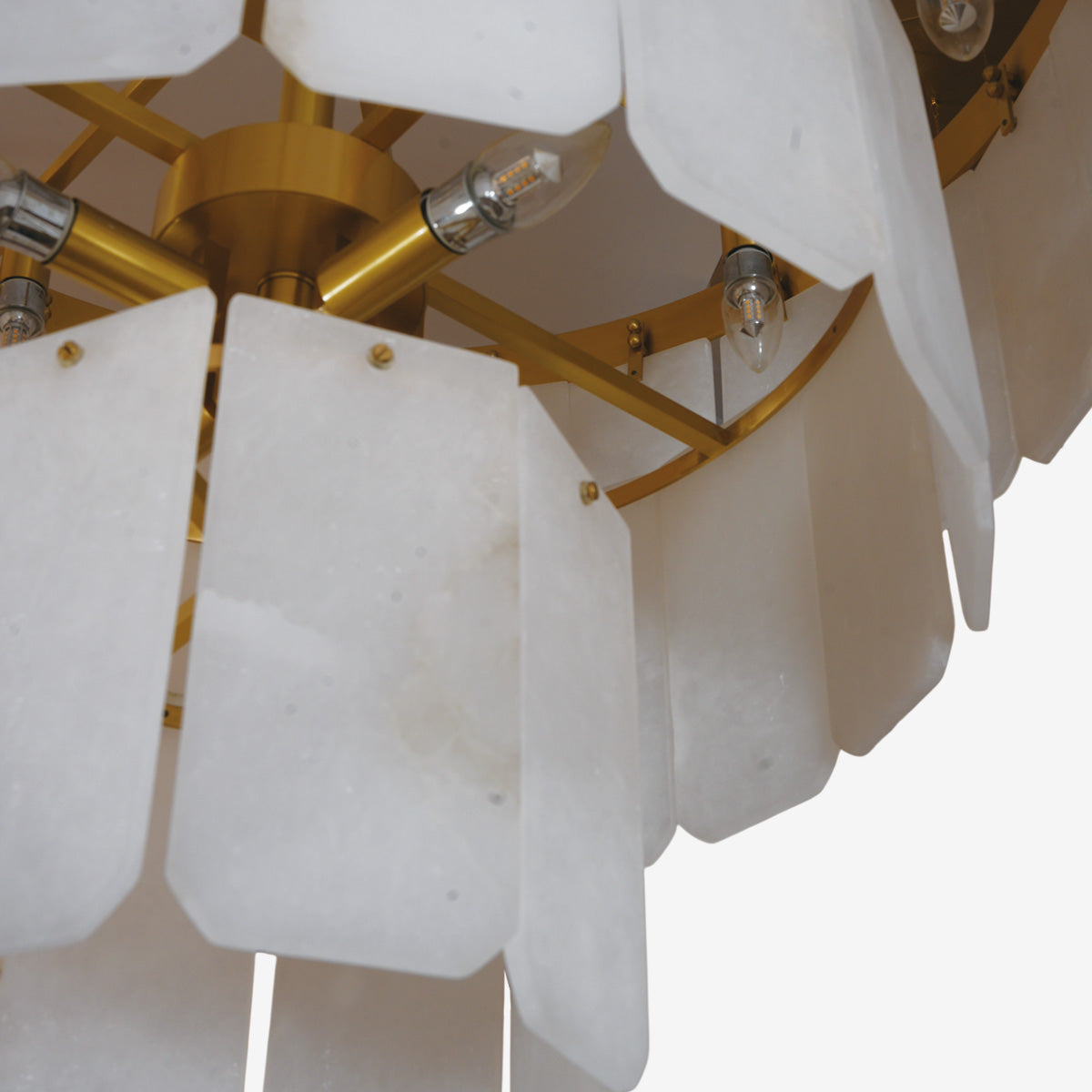 Elegant Tiered Alabaster Chandelier
