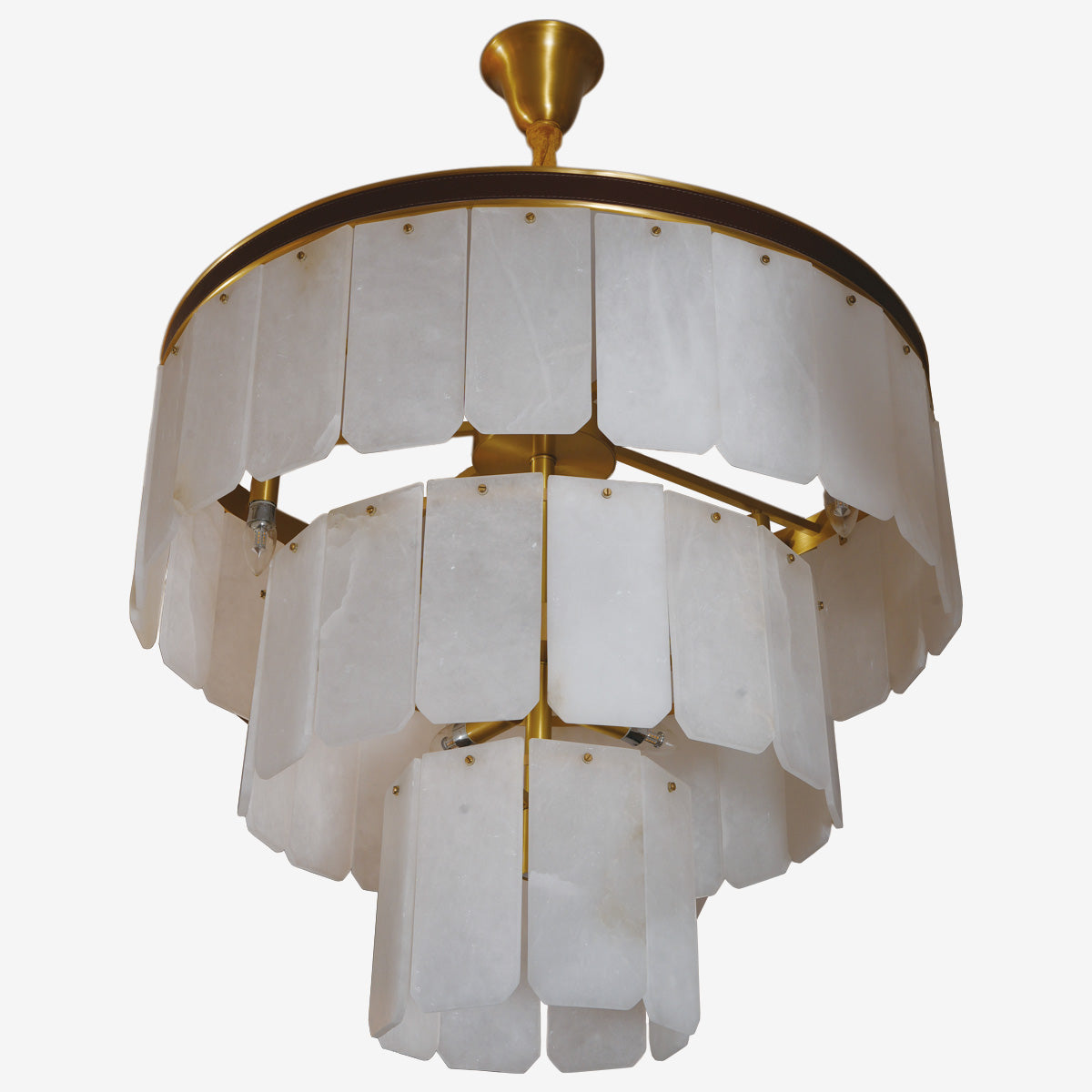Elegant Tiered Alabaster Chandelier