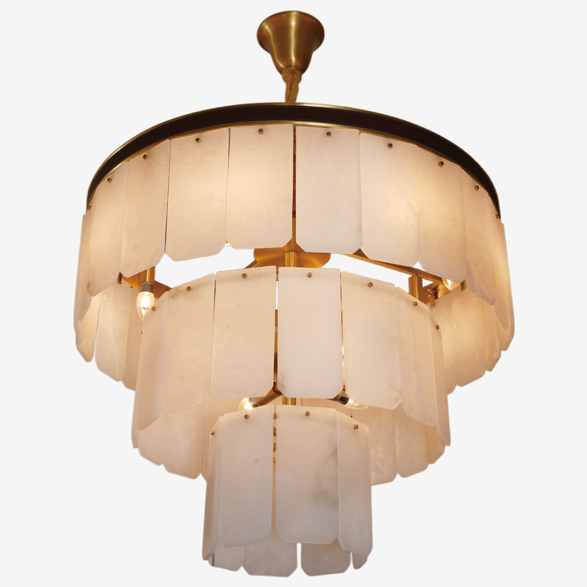 Elegant Tiered Alabaster Chandelier