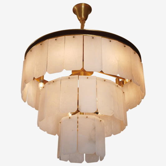 Elegant Tiered Alabaster Chandelier