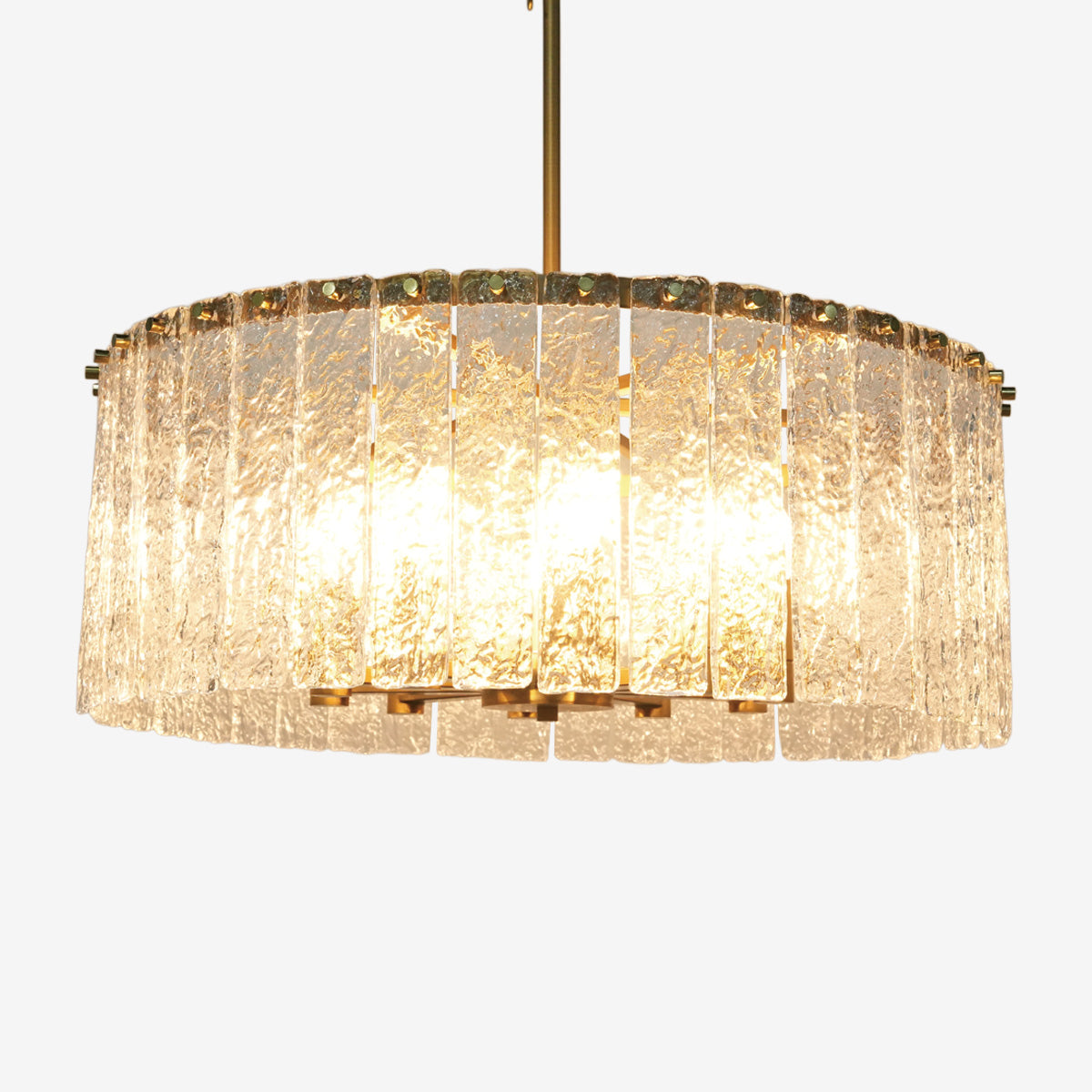 Luxury Mid-Century Ice Glass Chandelier