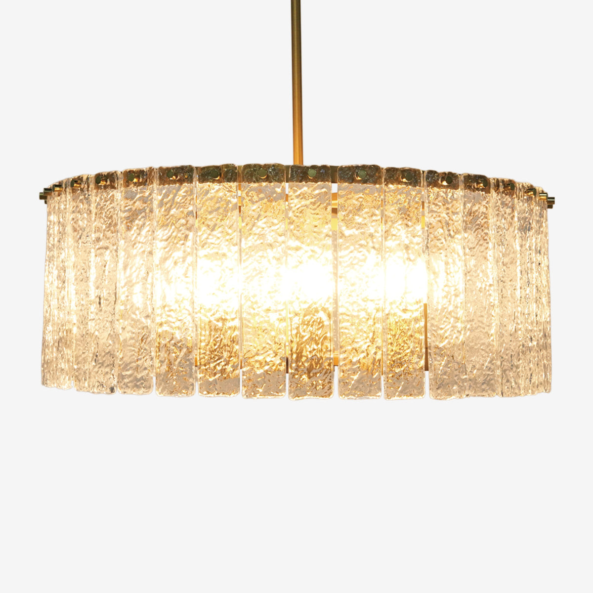 Luxury Mid-Century Ice Glass Chandelier